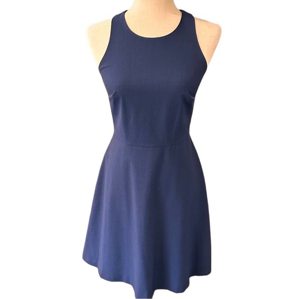 banana republic, blue dress, skater skirt, max zipper size‎ 0